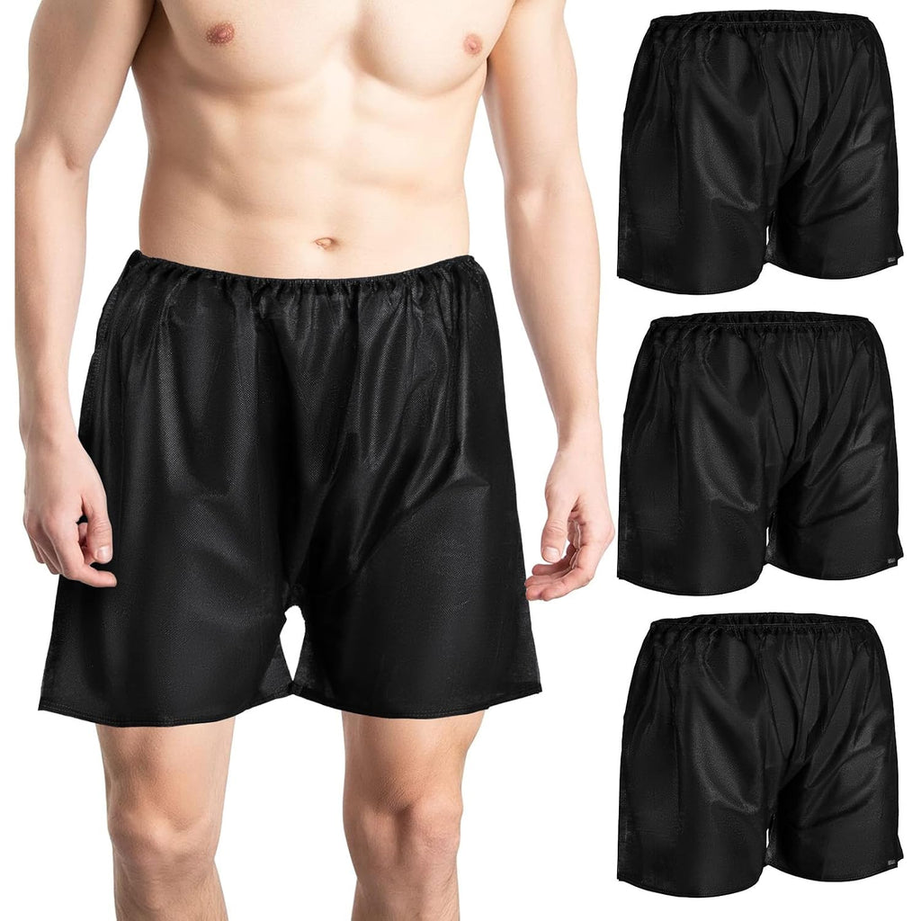 Noverlife 50Pcs Disposable Men Boxer Shorts, Non Woven Male Underwear Patient For Travel Massage Individually Wrapped