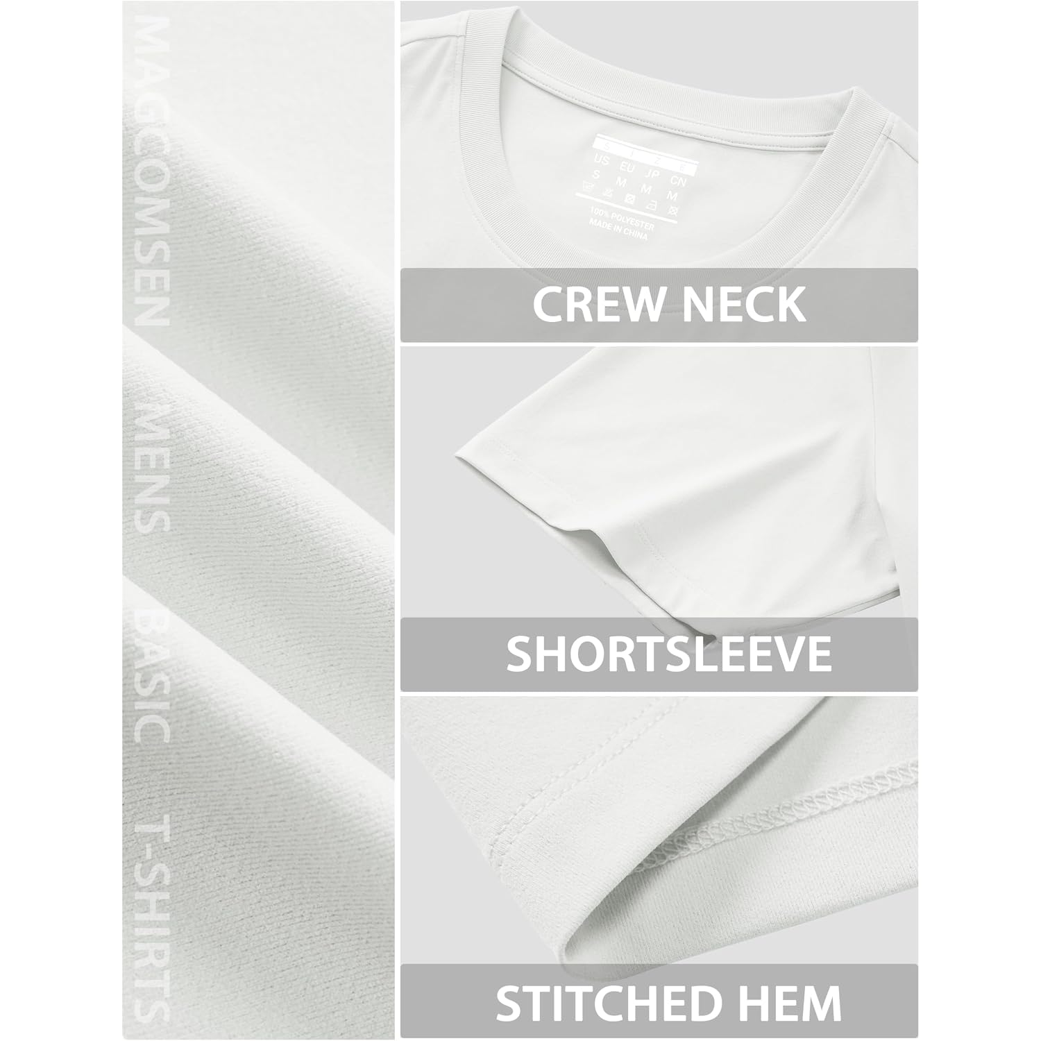 Magcomsen Mens T-Shirts Short Sleeve Upf 80+ Sun Protection Lightweight Moisture Wicking Casual Crew Neck Basic Tees