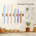 Knife Set, 13 PCS Kitchen Knives Set with Nonstick Ceramic Anti-Rust Coating, Stainless Steel Chef Knife Sets with 6 Blade Guards, Dishwasher Safe, House Warming Gifts New Home