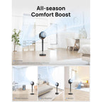 Dreo Fan For Bedroom, 120° Oscillating Standing Fans, Quiet Floor Fan With Dc Motor, 100Ft Pedestal Fans For Room, 9 Speeds, 4 Modes, 20Db, 120° Manual Vertical, 37-42" Adjustable Height, 8H Timer
