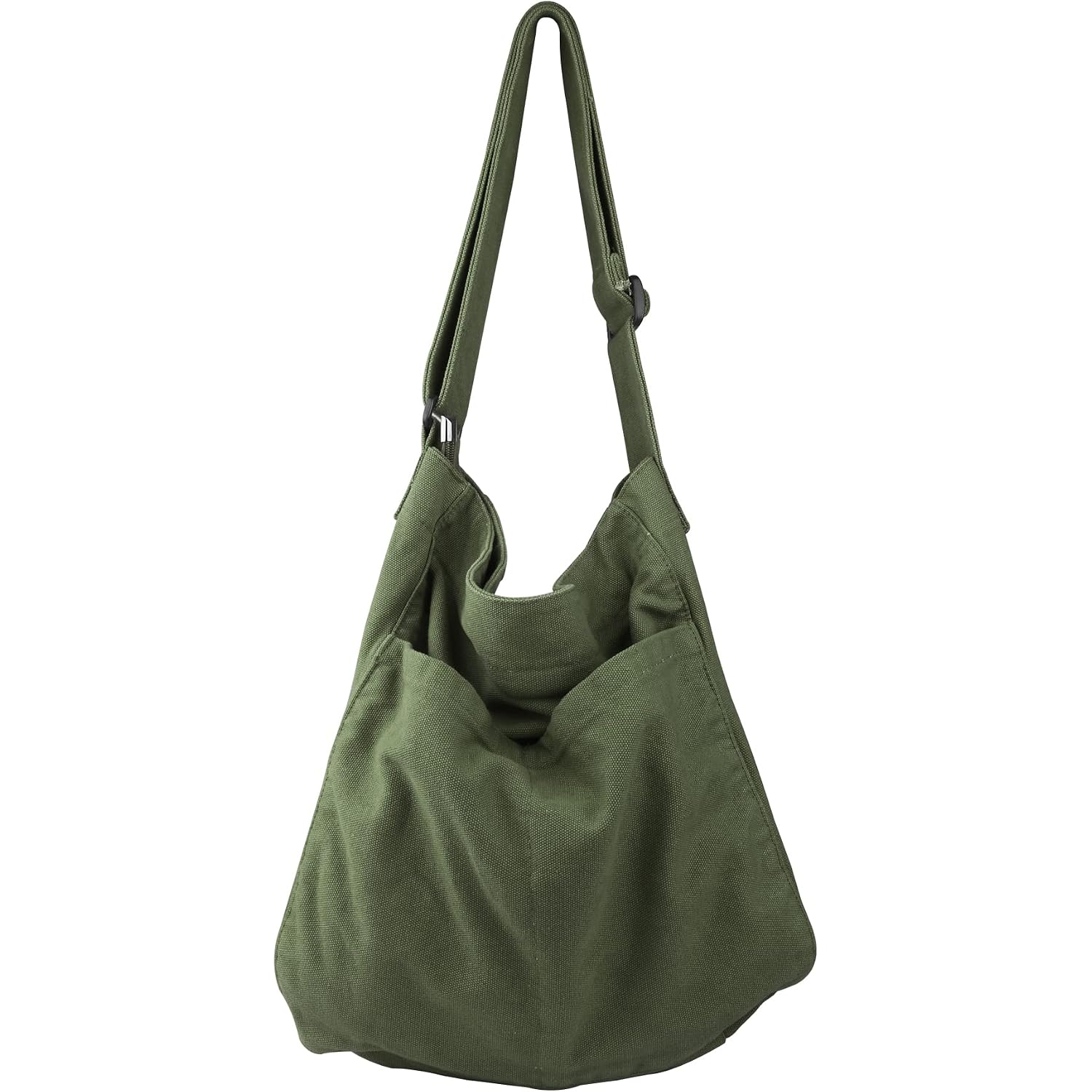 Canvas Hobo Crossbody Shoulder Tote Bag For Women And Men W/Multi-Pocket Casual Purse Messenger Bags Travel Work