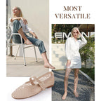 Ankis Mesh Ballet Flats For Women, Black Mesh Flats Buckle Strap Mary Jane Ballerina Flats Women'S Fishnet Flat Sandals Shoes For Dressy Summer