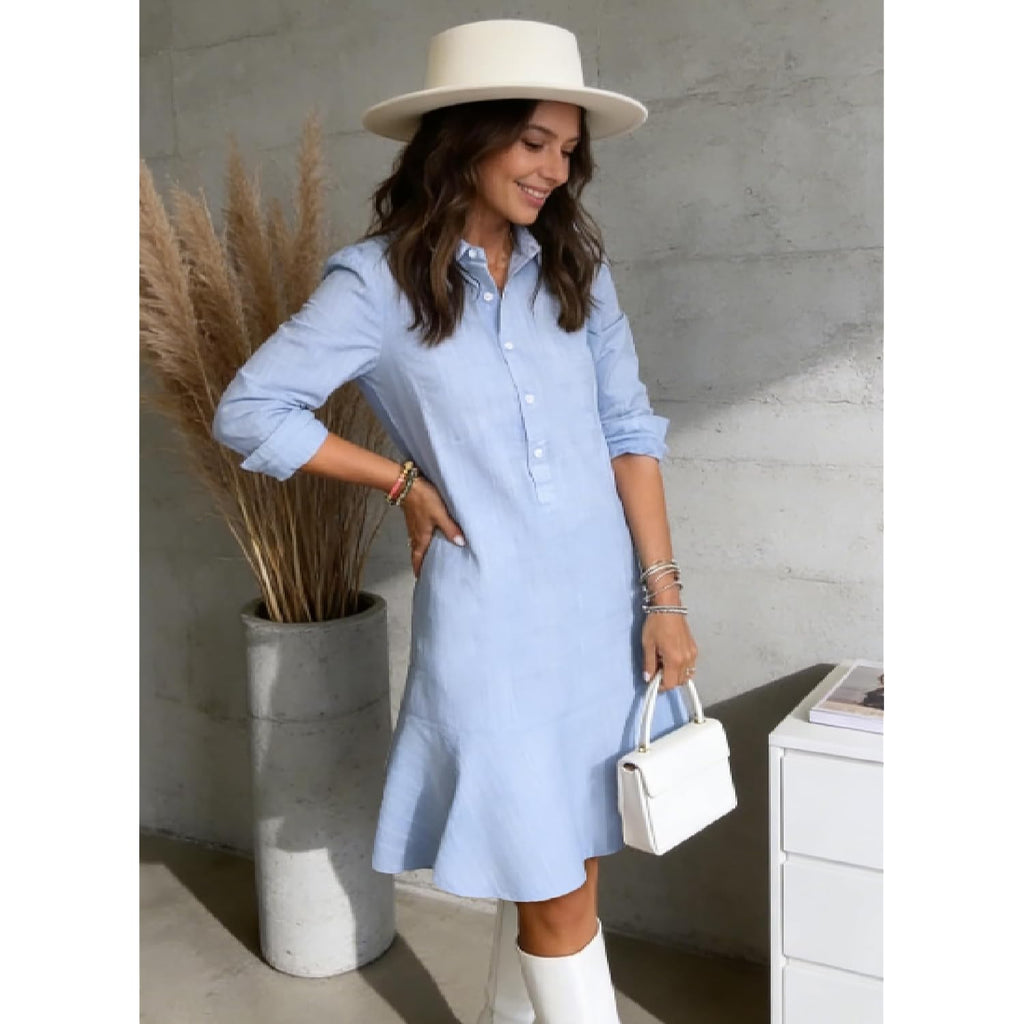 Womens White Cotton Linen Dresses Casual Button Down Shirt Dress 2026 Summer Midi Dress Beach Vacation Clothes