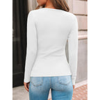Automet Women'S Ribbed Long Sleeve Basic Top - Soft Stretch Crewneck Shirt For Work & Casual