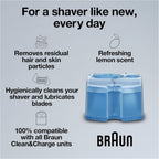 Braun Clean & Renew Refill Cartridges CCR, Replacement Shaver Cleaner Liquid Solution for Clean&Charge System, Pack of 4