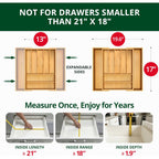ROYAL CRAFT WOOD Luxury Bamboo Kitchen Drawer Organizer - Silverware Organizer, Utensil Holder & Cutlery Tray Drawer Dividers for Flatware (9 Slot, Natural)