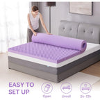Sinweek 2 Inch Egg Crate Memory Foam Mattress Topper Twin Size, Soft Mattress Pad For Back Pain Relief, Bed Topper, Certipur-Us Certified