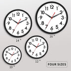 Akcisot 10 Inch Wall Clock, Battery Operated Analog Clock, Silent Non-Ticking, Ideal For Bedroom, Bathroom, Kitchen, Office And School, Black