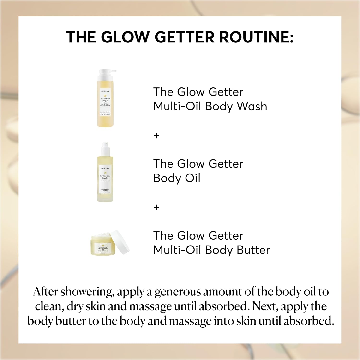 Naturium The Glow Getter Body Oil, Multi-Oil For Intense Nourishment, Hydrating & Moisturizing Formula, Vegan & Cruelty-Free, 3.4 Oz