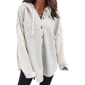 Shewin Women Oversized Hooded Sweatshirt Loose Fit Casual Button Hoodies With Pocket 2026