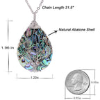 sedmart Tear Drop Abalone Shell Pendent Necklace Wire Wrap Abalone Shell Tree of Life Pendant Necklace Fashion Necklace Jewelry for Women handmade necklace mothers day necklace for mom jewelry