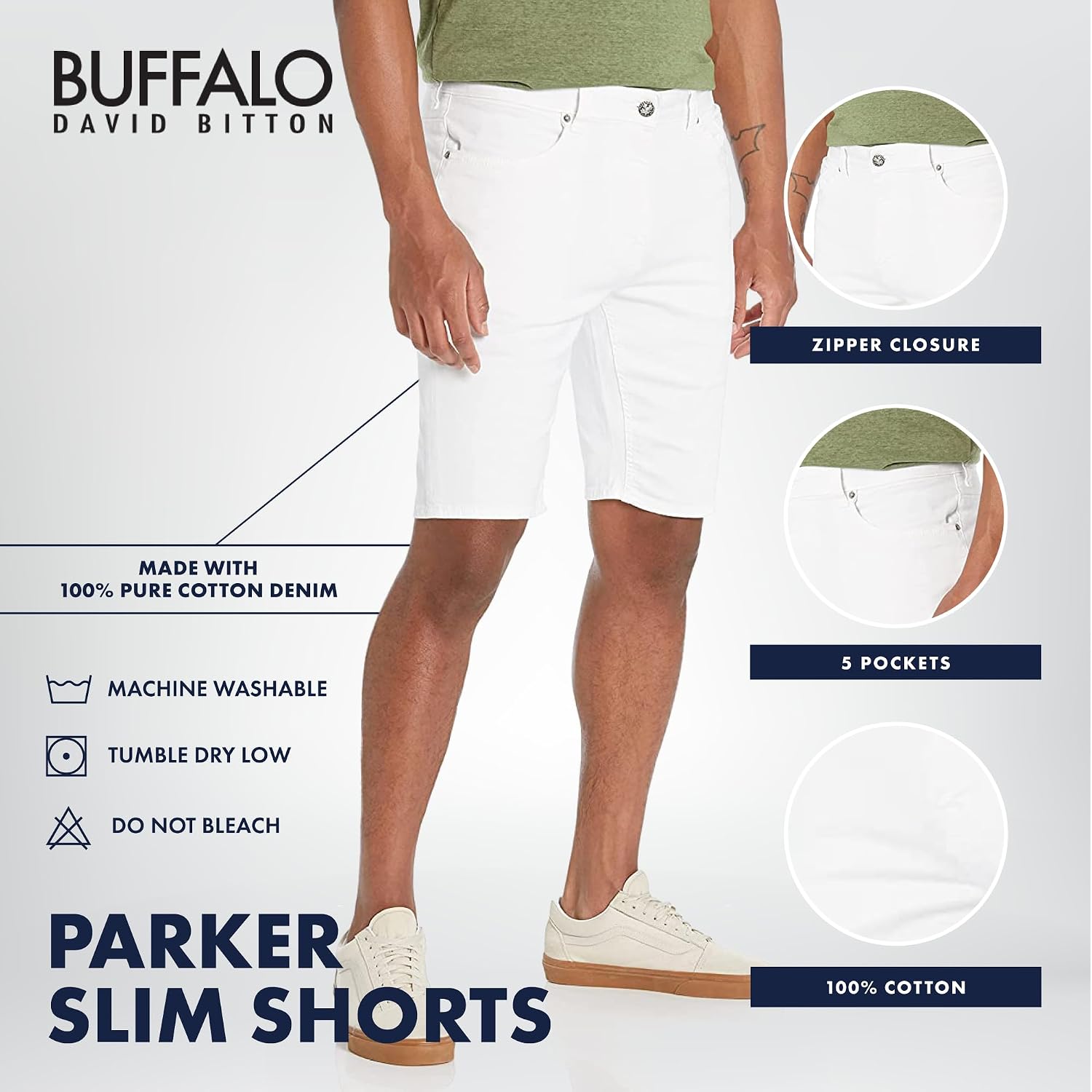 Buffalo David Bitton Men'S Slim Parker Denim Shorts