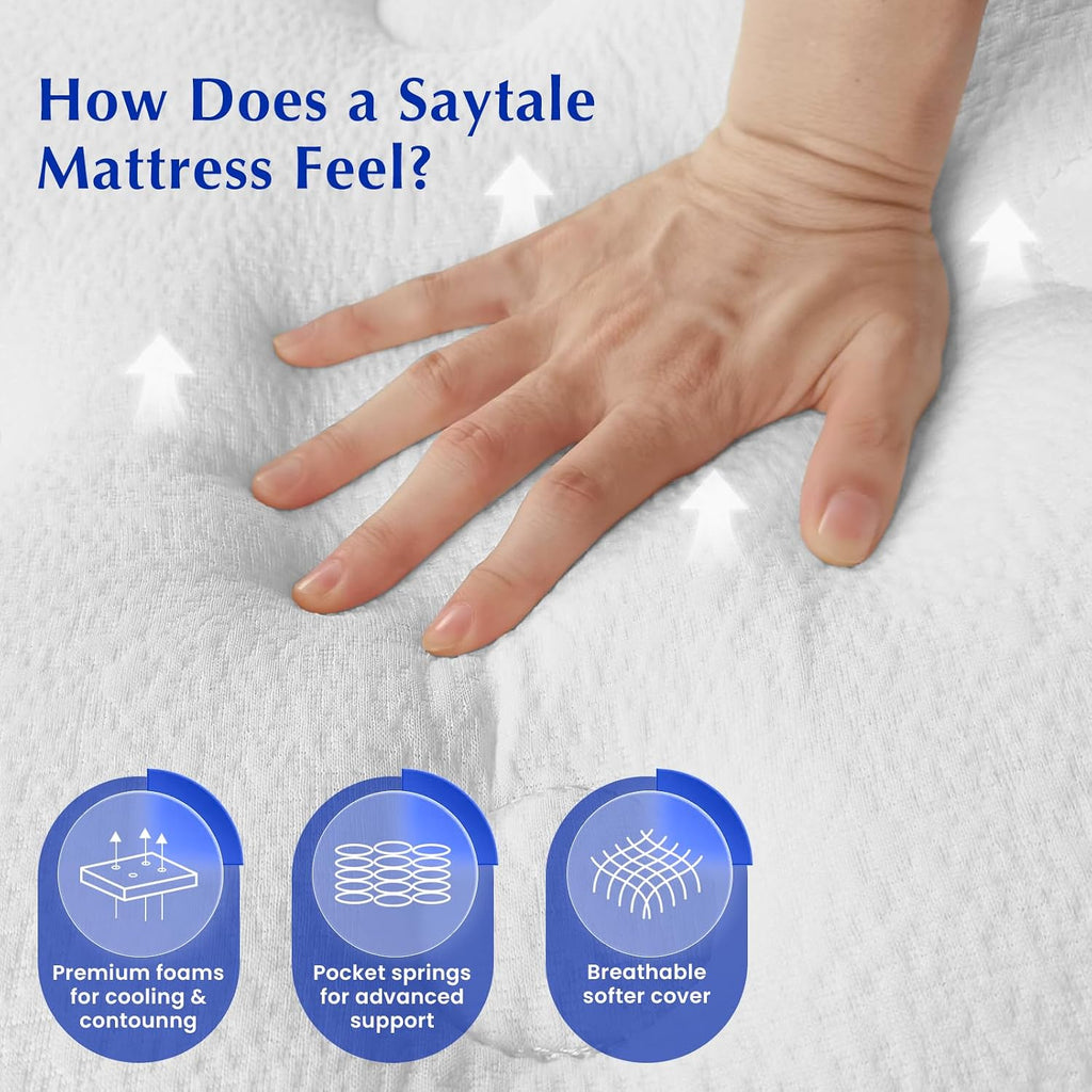 Queen Mattress, 12" Medium Firm Hybrid Mattresses, Mattress Queen Size In A Box With Individual Pocket Springs For Motion Isolation &Pressure Relief,Certipur-Us &Oeko-Tex Certified,365 Nights Trial