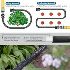 4 Pack Flat Soaker Hose 25Ft For Garden Beds, Lightweight Drip Soaker Hose 100 Ft For Foundation Watering Of Plants – Garden Sprinkler Soaker Hoses With Heavy Duty & Easy To Install (25Ftx4)