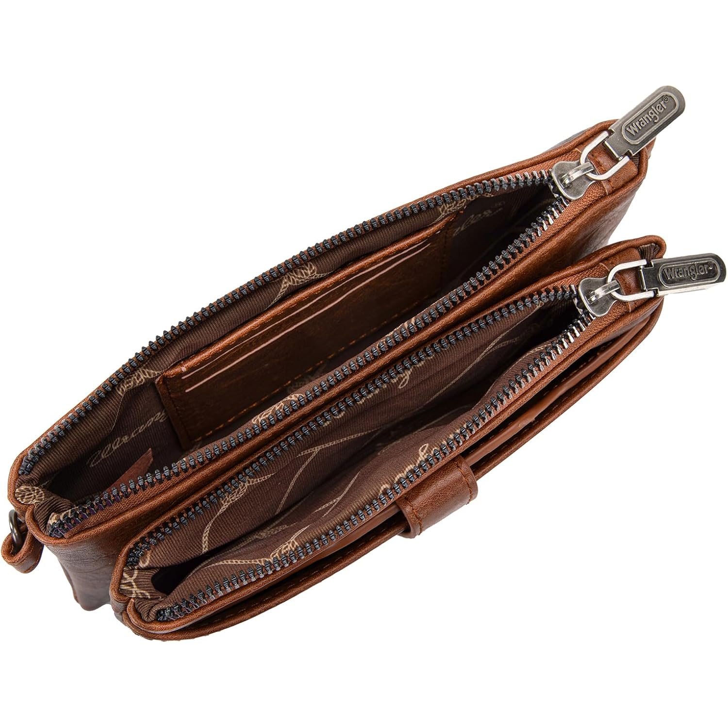 Wrangler Crossbody Wallet Purses Multi-Function Card Holder Purse With Double Zipper