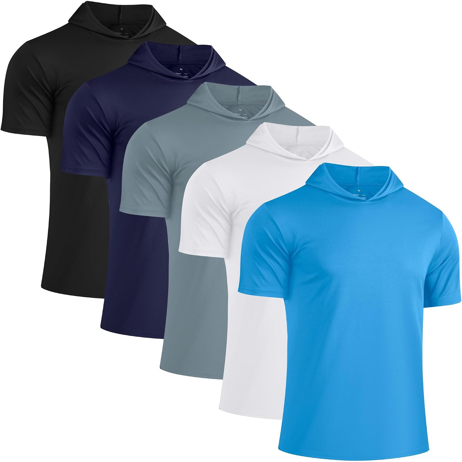 Hovsiyla Mens Athletic Dry Fit Hoodie Shirts Workout Casual Sun Protection Hiking Sweatershirt Short Sleeve Sports Gym Tops