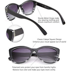 FEISEDY Polarized Vintage Sunglasses American Womens Square Jackie O Cat Eye Sunglasses B2451