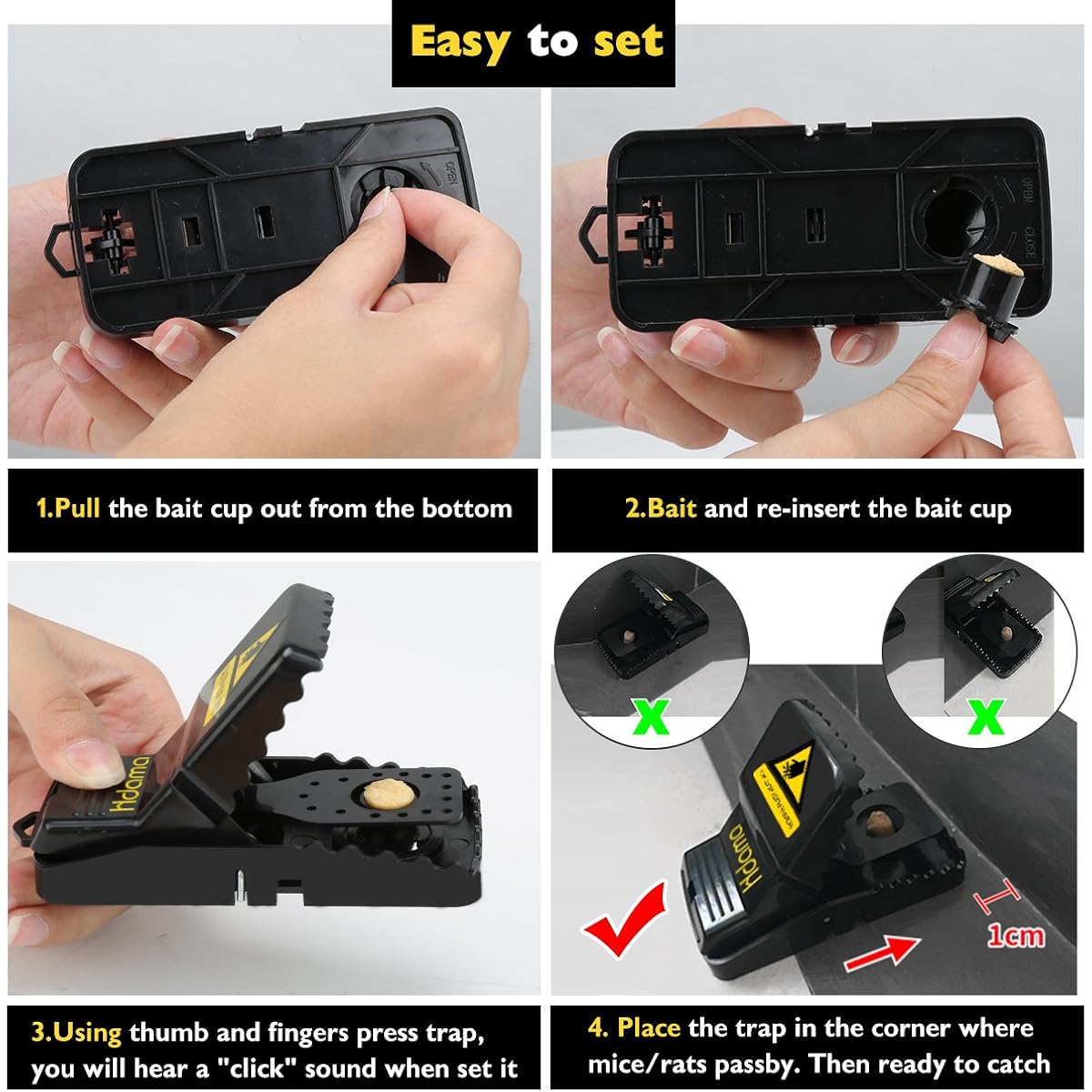Hdama Mouse Trap, Mouse Traps That Work Small Mice Trap Outdoor Indoor Best Snap Traps For Mouse/Mice Safe And Reusable 6 Pack Quick Kill Mice Traps | Small Snap Design For Mice And Rats. Safe, Reusable For Home Use. Effective And Clean Trap.