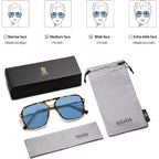 Sojos Aviator Sunglasses For Women & Men, Square, Designer, Polarized, Double Bridge Pilot,90S Retro Shades Sj2229