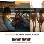 FEIDUSUN Polarized Sunglasses for Women and Men Classic Trendy Sun Glasses with UV Protection