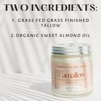 Amallow 100% Grass Fed Beef Tallow For Skin Care - Face + Body - Whipped Moisturizer For Sensitive Skin - Natural Lotion, 4 Fl. Oz. (Unscented)