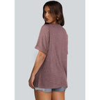 Wiholl Womens Oversized Tshirts Summer Tops 2025 Short Sleeve V Neck Shirts Outfits Plus Size Clothes