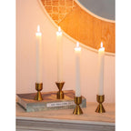 NUPTIO Candle Stick Candle Holder: Set of 4 Gold Aluminium Candlestick Holders - Brass Taper Candleholder for Fall Thanksgiving Christmas Table Fireplace Decoration