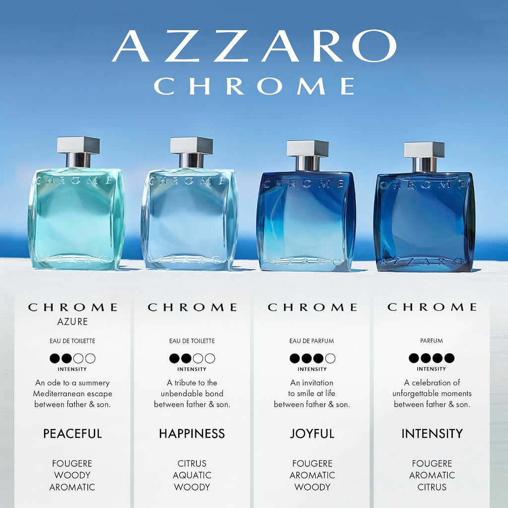 Azzaro Chrome Eau De Parfum - Fresh Aquatic Mens Cologne - Fougère, Aromatic & Woody Fragrance - Citrus Notes Of Green Mandarin - Lasting Wear - Classic Clean Scent - Luxury Perfumes For Men