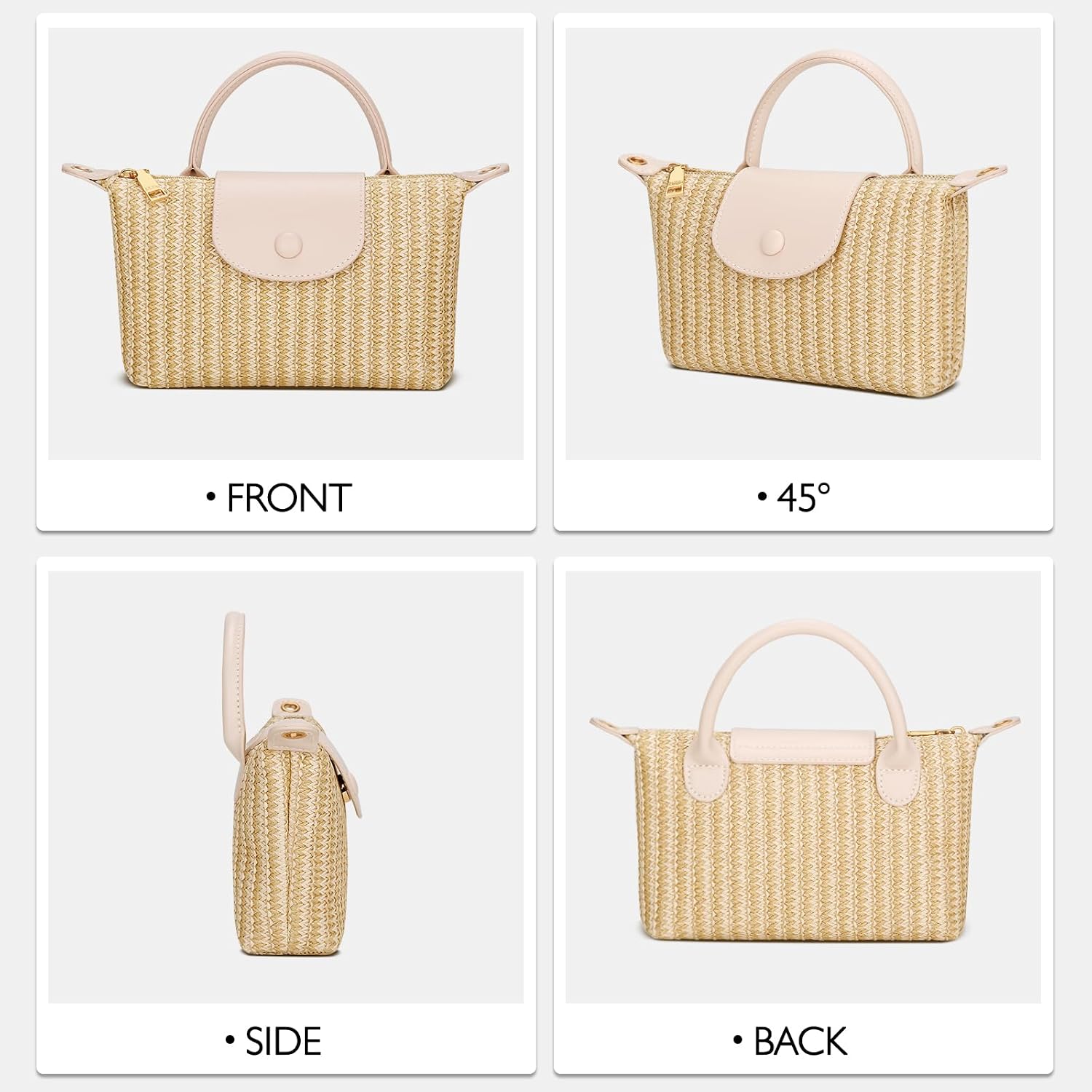 Kkxiu Mini Top Handle Purse For Women Small Summer Straw Beach Crossbody Bags For Lady Handbags