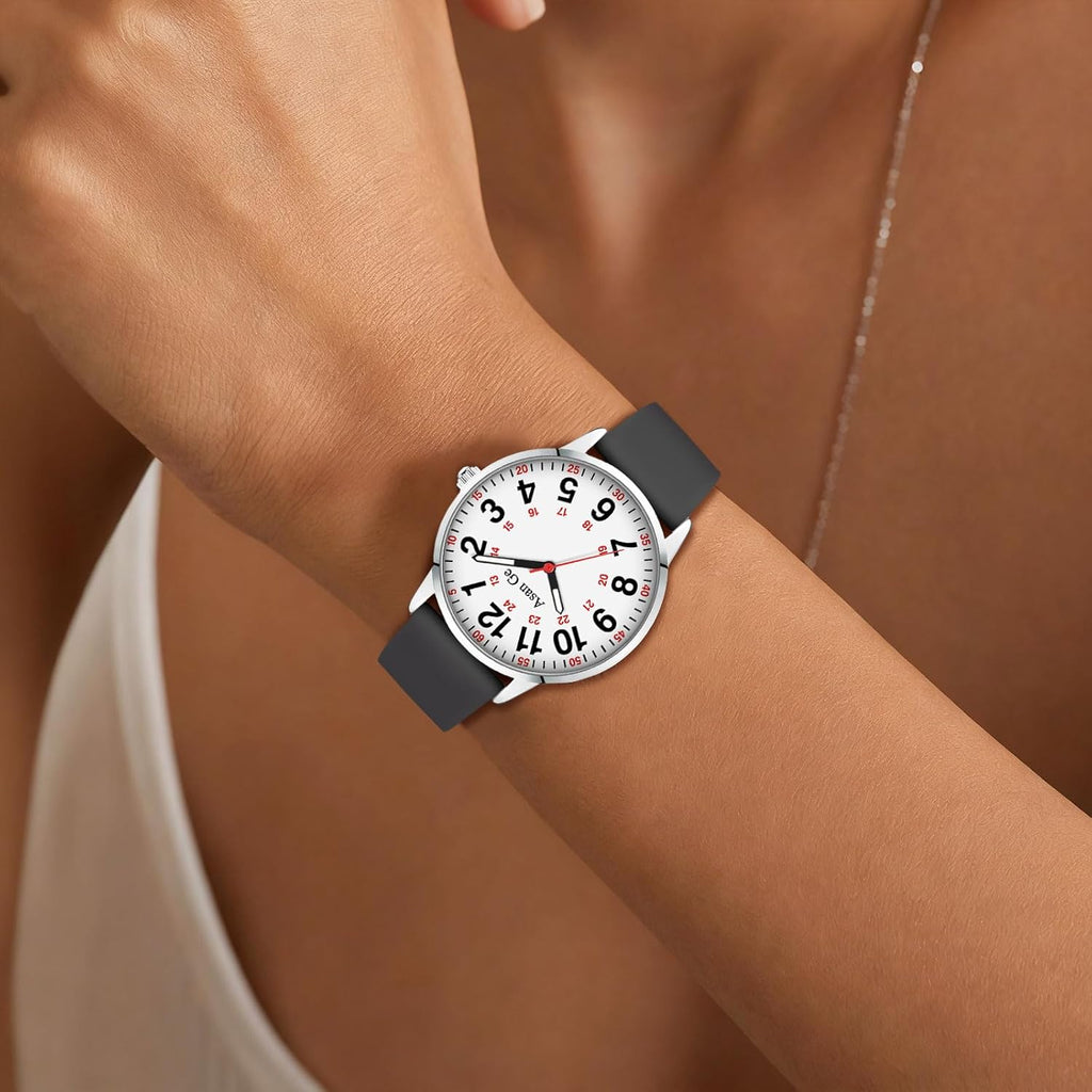 Asan Ge Watches for Women, Fashion 3ATM Waterproof Minimalist Lightweight Easy-to-Read Analog Silicone Watch Suitable for Daily Work, Leisure, Outdoors