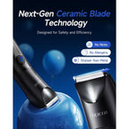 Manscape Trimmer for Men - No Nicks Electric Razor-Shaver for Balls/Pubic/Groin/Legs/Chest Hair Removal w/Light & Ceramic Blade, IPX7 Waterproof Full Body Hair Groomer USB-C Charging, Gifts for Men