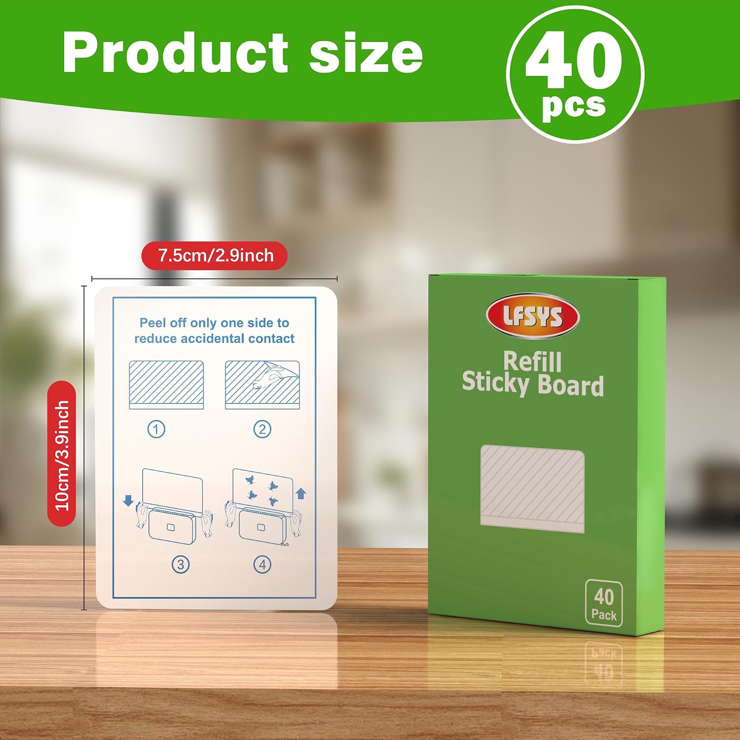 Lfsys 40 Packs Refill Card(Refills Only) For Plug In Uv Light Fly Trap, Sticky Board Refills For Lfsys Plug-In Fly Trap