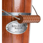 Nostalgia Electric Ice Cream Maker With 6 Qt Capacity - Old Fashioned Ice Cream Machine Makes Frozen Yogurt Or Gelato In Minutes- Vintage Wooden Style Ice Cream Maker With Aluminum Canister- Dark Wood