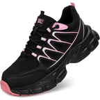 Hogent Steel Toe Shoes For Women Men Wide Non Slip Work Sneakers Indestructible Shoes Lightweight Breathable Construction Sneakers Puncture Proof Ergonomic Design