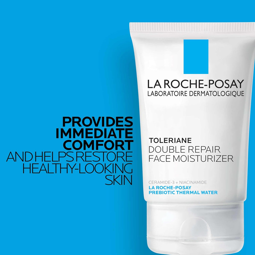 Toleriane Double Repair Face Moisturizer, Daily Moisturizer Face Cream With Ceramide And Niacinamide For All Skin Types