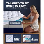 5 Inch Mega Support Memory Foam King Mattress Topper For Pressure Relief, Dual Layer 2.5" Pillow Top King Size Mattress Topper Plus 2.5" Cooling Gel Infused Memory Foam Mattress Pad