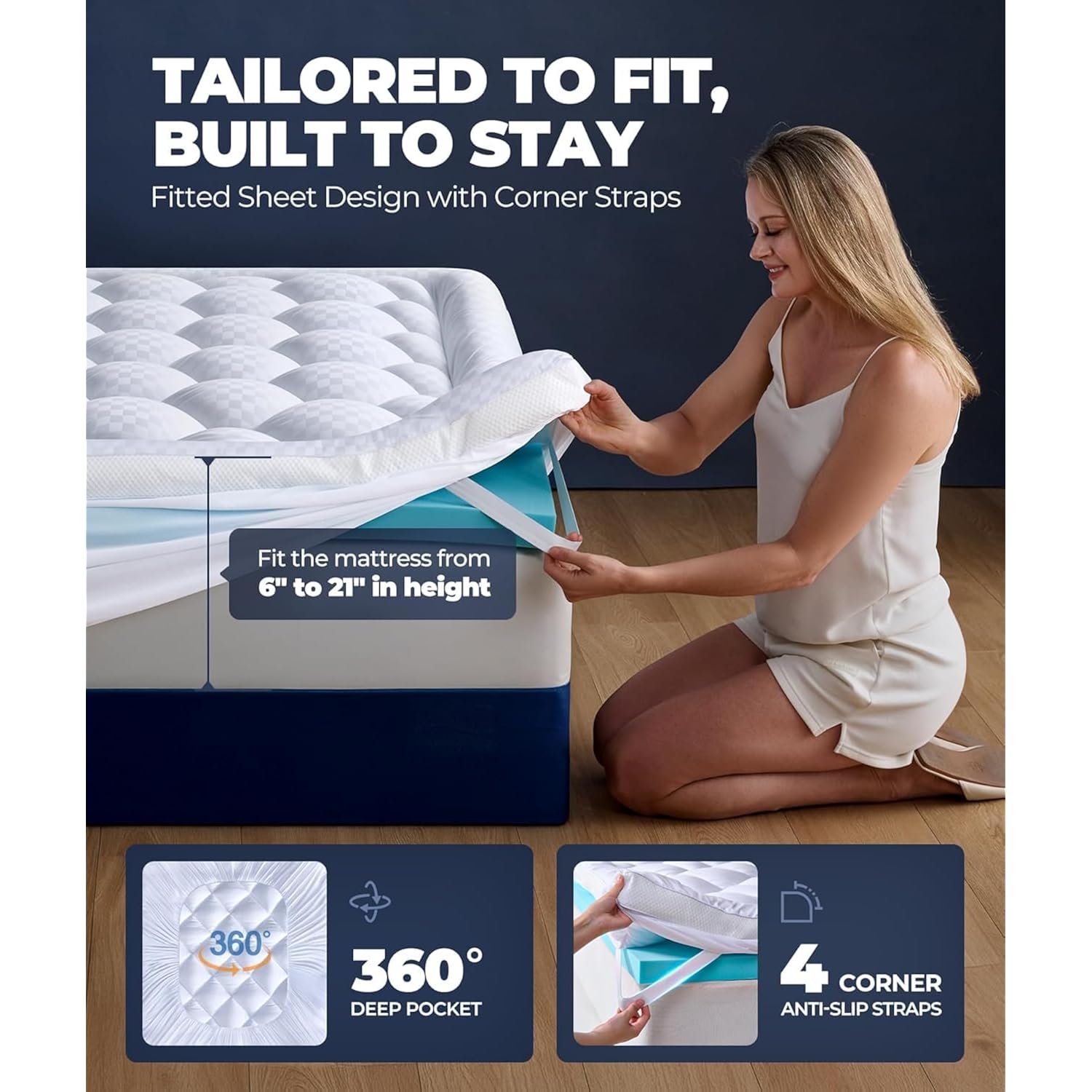 5 Inch Mega Support Memory Foam King Mattress Topper For Pressure Relief, Dual Layer 2.5" Pillow Top King Size Mattress Topper Plus 2.5" Cooling Gel Infused Memory Foam Mattress Pad