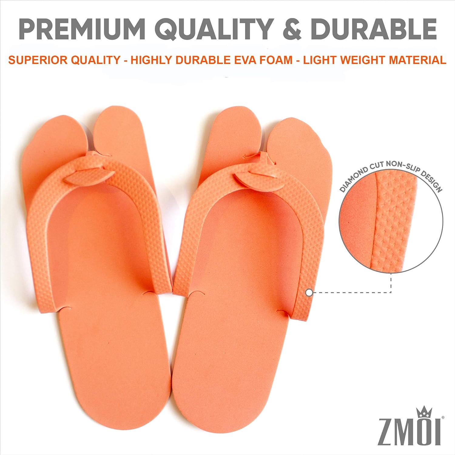12 Pairs Eva Disposable Pedicure Slippers Anti-Slip Party Pack ZMOI Collection