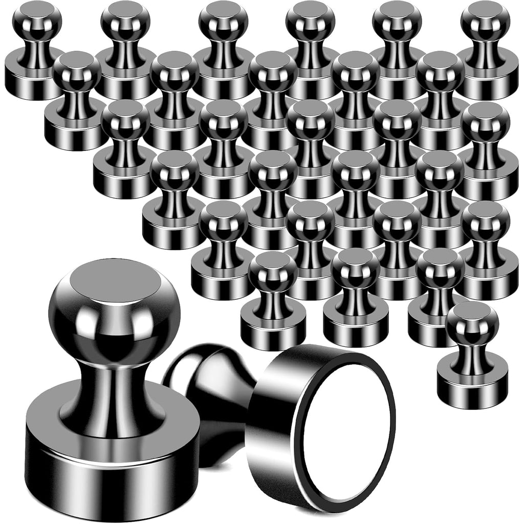 30Pcs Fridge Magnets Refrigerator Magnets Strong For Pictures, Black | For Pictures Refrigerator Whiteboard Classroom Office Locker