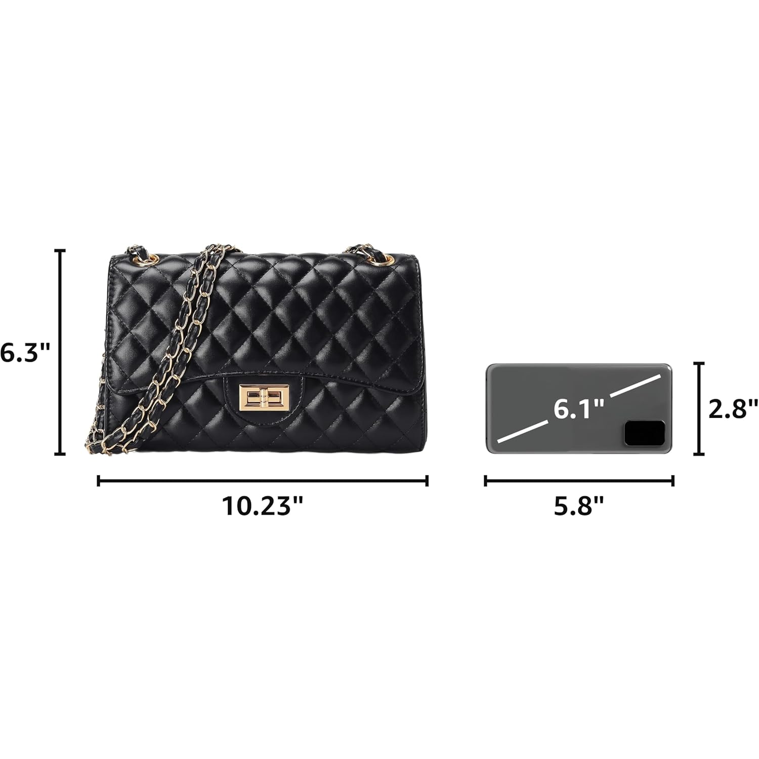 Quilted Leather Crossbody Bags For Women Trendy Ladies Shoulder Purse Satchel Handbag With Chain Strap