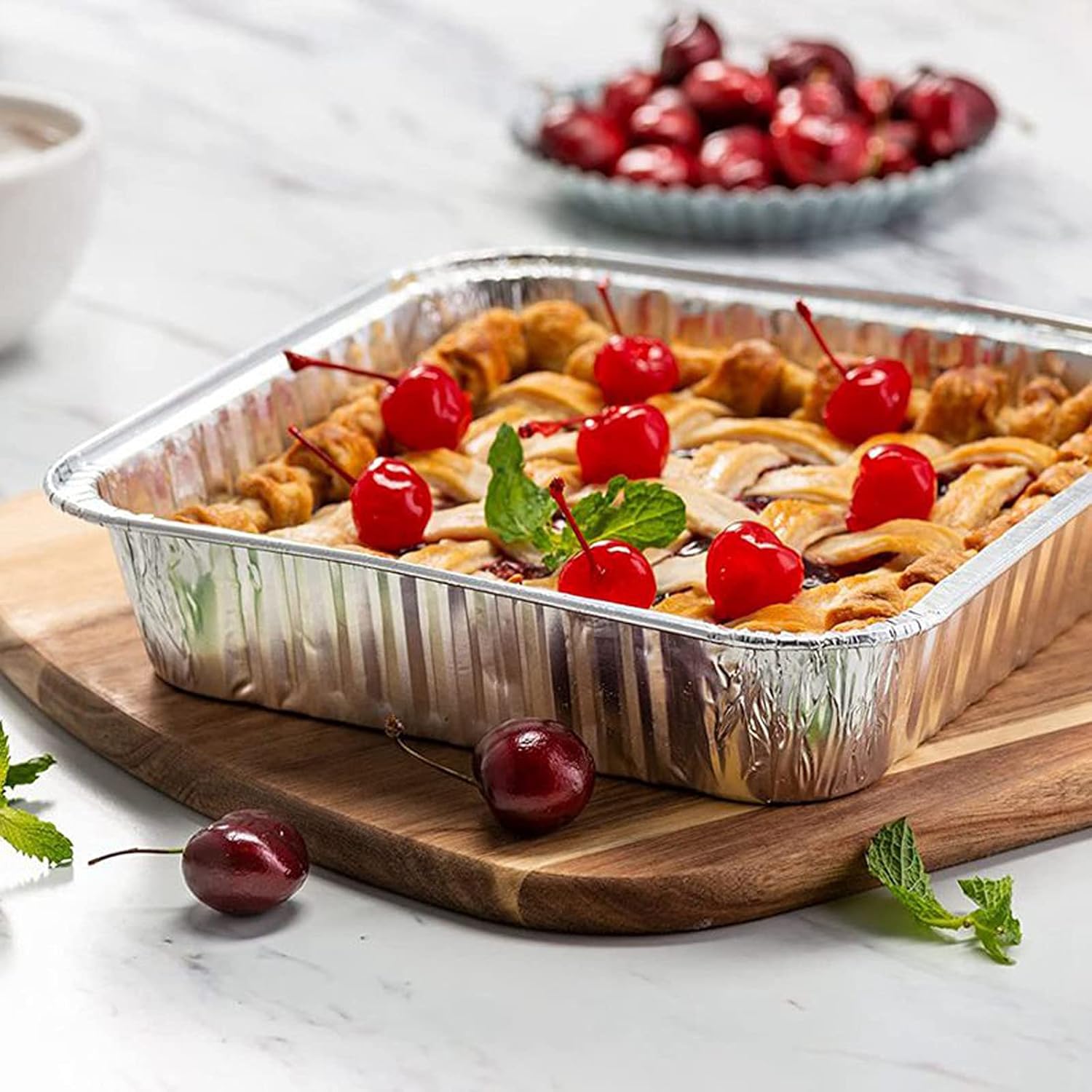 Waytiffer 25pack- 8 x 8 Aluminum foil Pans Disposable Heavy Duty Square baking Cake Pan, Cooking Tins Homemade Breads Oven Pans,Foil Pan, Baking pan Roasting