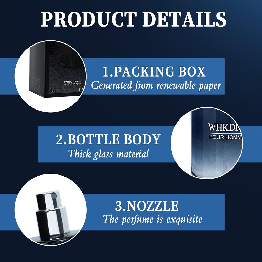 Eau De Toilette Pheromone Cologne For Men, Citrus Fresh And Lasting Spray Perfume Lemon Pepper Base Note Cedar Suitable For Special Occasions And Everyday Elegant Mens Cologne1.7 Ounce Portable