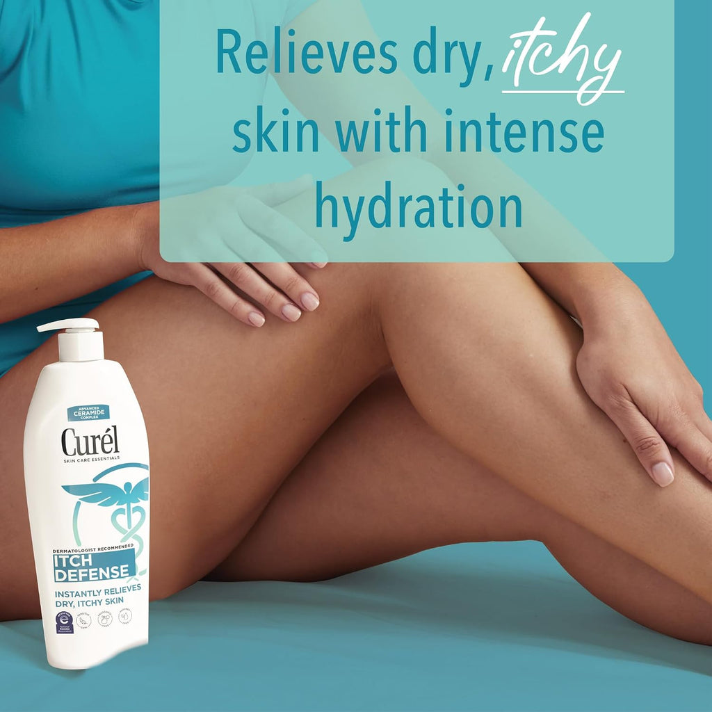Curel Itch Defense Lotion For Sensitive And Dry Skin, Hand And Body Lotion That Helps Prevent Flare-Ups, Soothes Itchy Skin, Ceramide Moisturizer, Body Care, 20 Oz