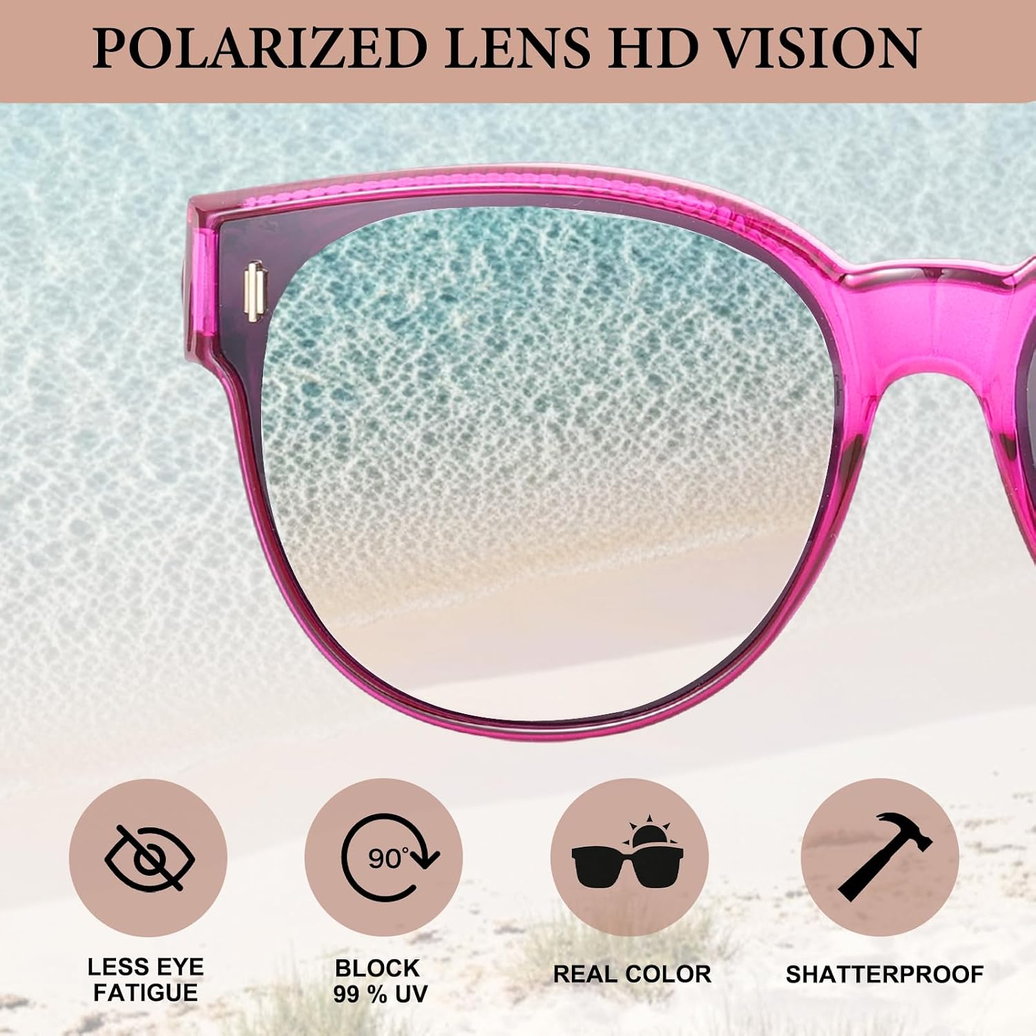 Jalebi Polarized Fit Over Glasses Sunglasses For Women Large Round Cat Eye Shades Uv400 Protection Lightweight For Driving