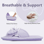 Cute Slippers For Women Indoor And Outdoor Cozy Soft Bow Open Toe Womens Slippers With Memory Foam Anti-Skid Sole Slides Spa Birthday Gifts For Women Mom Her Ladies Bridesmaid