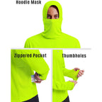 Pinspark Upf 50+ Sun Protection Hoodie Men With Mask Quick Dry Long Sleeve Fishing Hiking Shirts Uv Rash Guard Lightweight