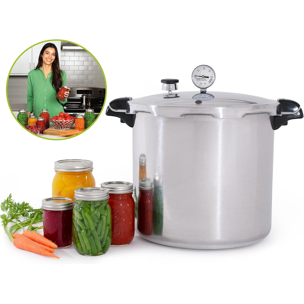 Presto 01784 23-Quart Induction Compatible Pressure Canner, Silver, Aluminum