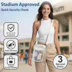 Clear Bag For Stadium Events - Clear Purses For Women Transparent Crossbody Messenger Bag For Concerts Game Day