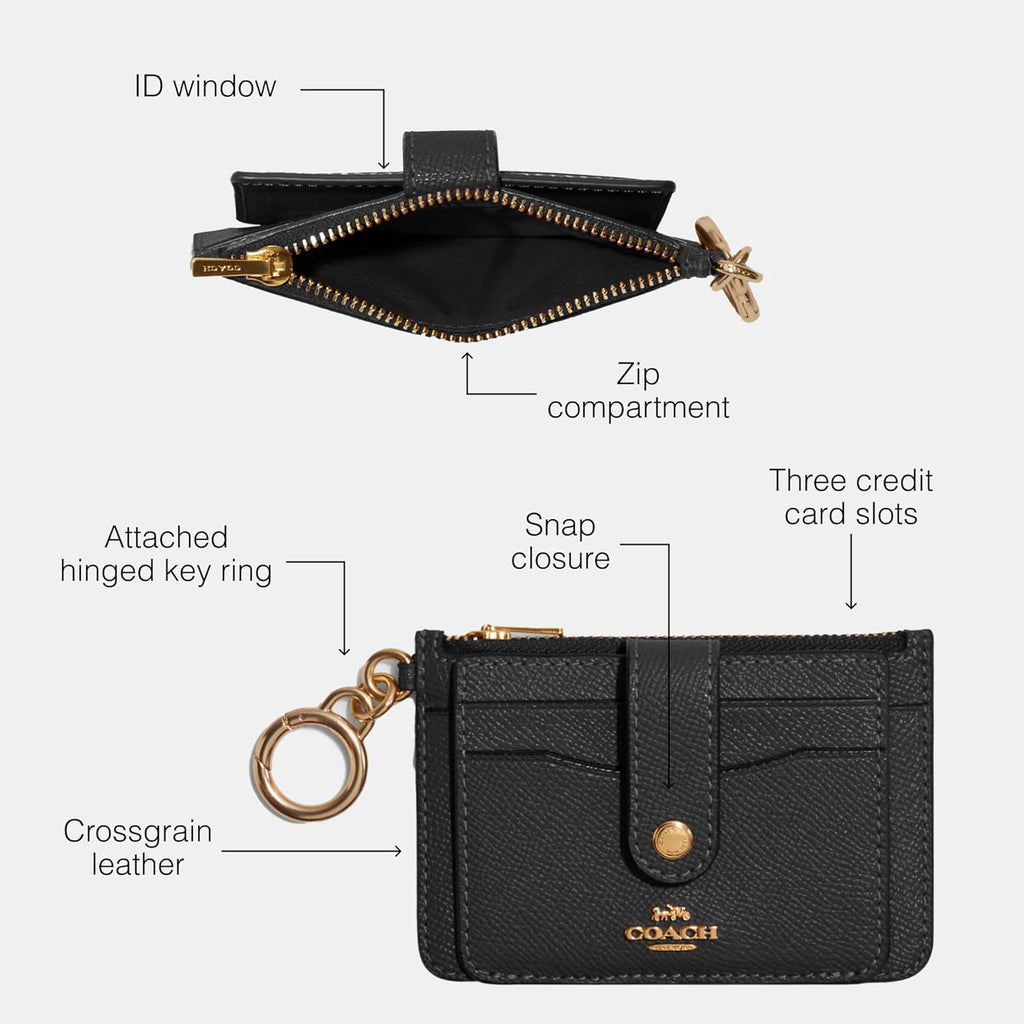 COACH Crossgrain Leather Attachment Card Case