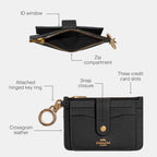 COACH Crossgrain Leather Attachment Card Case